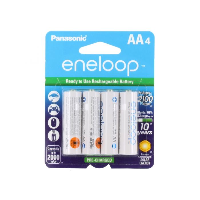 AA NiMH Panasonic Eneloop 2000mAh Rechargeable Batteries (4 Card)